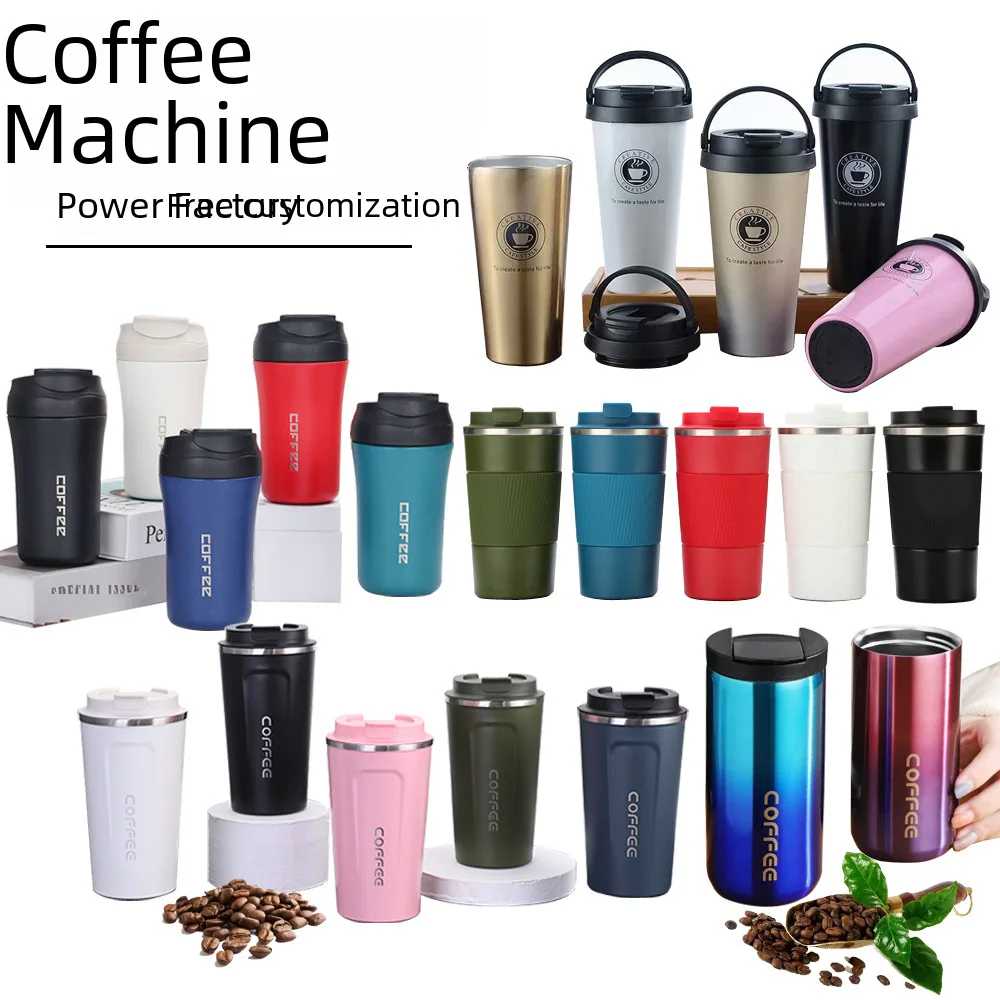 Stainless Steel Handle Coffee Cup Bounce Thermos Cup Foreign Trade Vacuum Car Water Cup Campaign Advertising Gift Cup Stainless