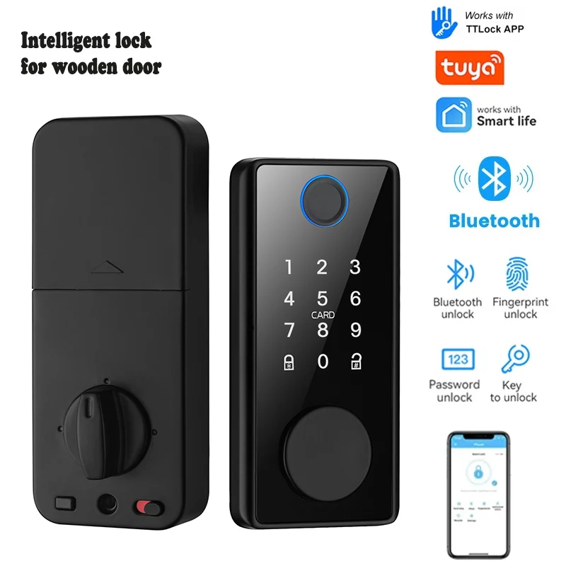 Digital Electronic Lock Biometric Fingerprint Door Lock Intelligent Lock Tuya App Remote Unlock Keyless Electronic Lock