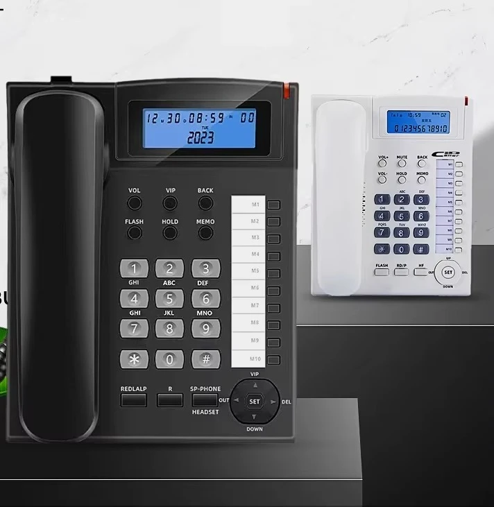 Office Hotel Caller ID Telephone Set with Hands-free Function Corded Landline Phone Wired LAN PSTN Phones KX-TS880MX