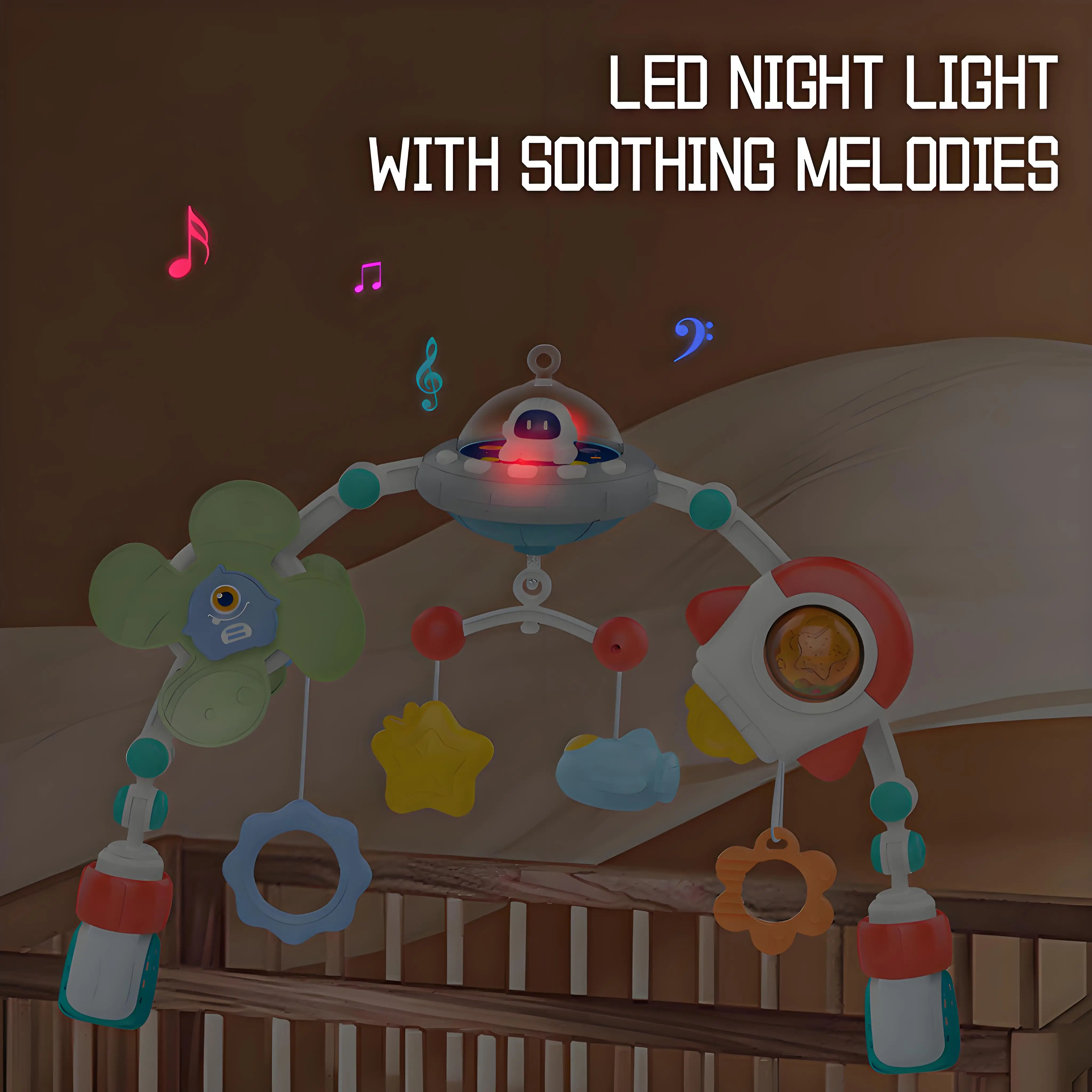 Baby Kinderwagen Bogen Spielzeug Krippe Musik Rotierende Hüpfer Spielzeug Feinmotorik Sensorische Entwicklung Bogen Auto Sitz Spielzeug für Kleinkind