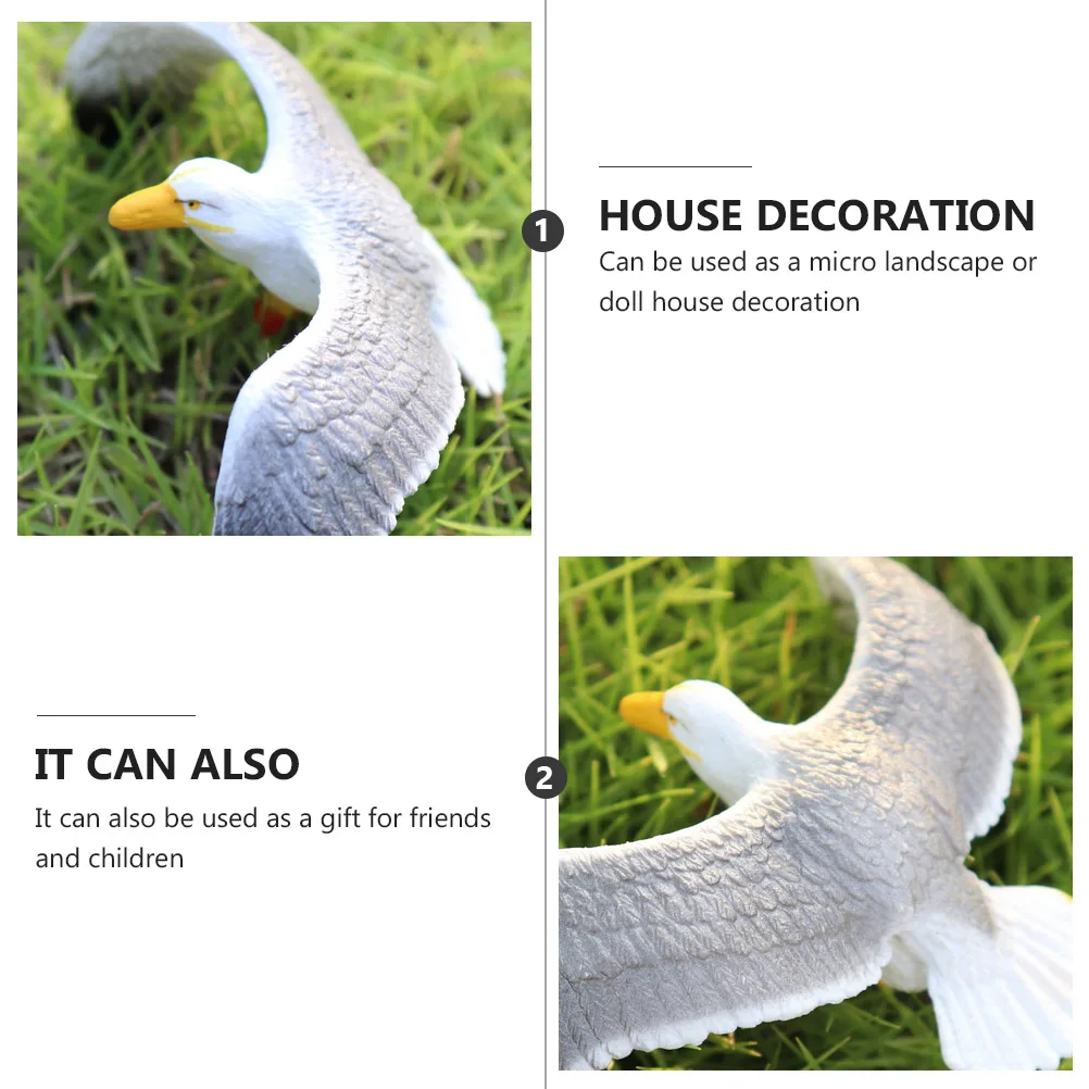 

Mini Seagull Plastic Sculpture White Small Bird Craft Indoor Mini Desktop Ornament Outdoor Garden Statue Decor