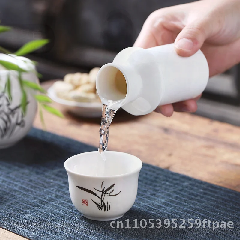 Chinese-Style Ceramic Liquor Warmer Set Yellow Wine Hip Pot Sake Hot Flavor Organizer National Trend Style First-Class Product