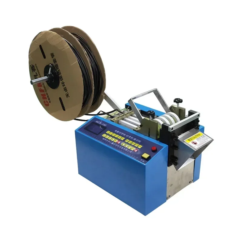 Automatic heat shrinkable tube cutting machine, battery casing cutting machine, nickel sheet cutting