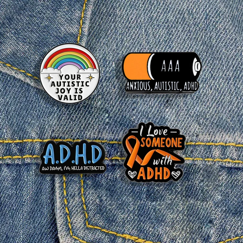 Broche émaillée en forme de batterie, concept de badge de santé psychologique, thème Anxiété, Autisme, TDAH, Créativité, Bijou, Cadeau