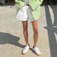 REALEFT Summer Washed High Waist Women's A-line Denim Shorts Pocket White 2025 New Casual Loose Wide Leg Jeans Shorts Female - Image 3
