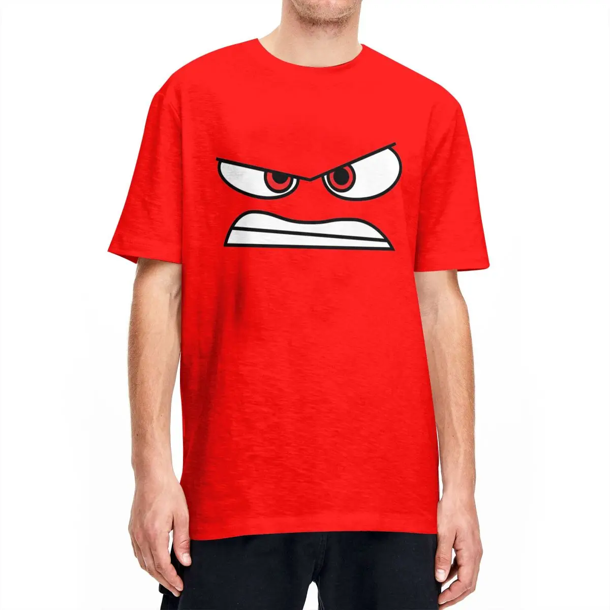 

Fun Anger Face Inside Out T-Shirts for Men Women Round Collar 100% Cotton T Shirts Short Sleeve Tees Plus Size Tops