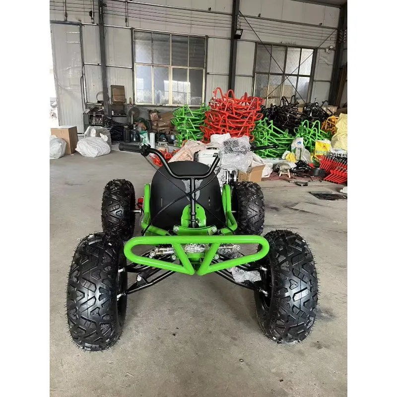 212CC 4 Stroke Pedal Go Kart Inflatable Steel All-Terrain Off-Road Fuel-Powered Hydraulic Disc Brake Hand Pull Start Outdoor