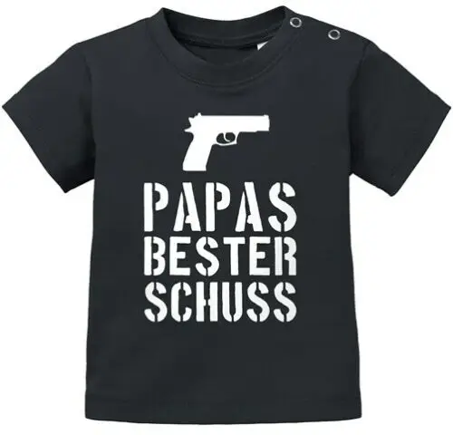 Baby Kurzarm T-Shirt Papas bester Schuss Babyshirt Jungen Mädchen Shirt