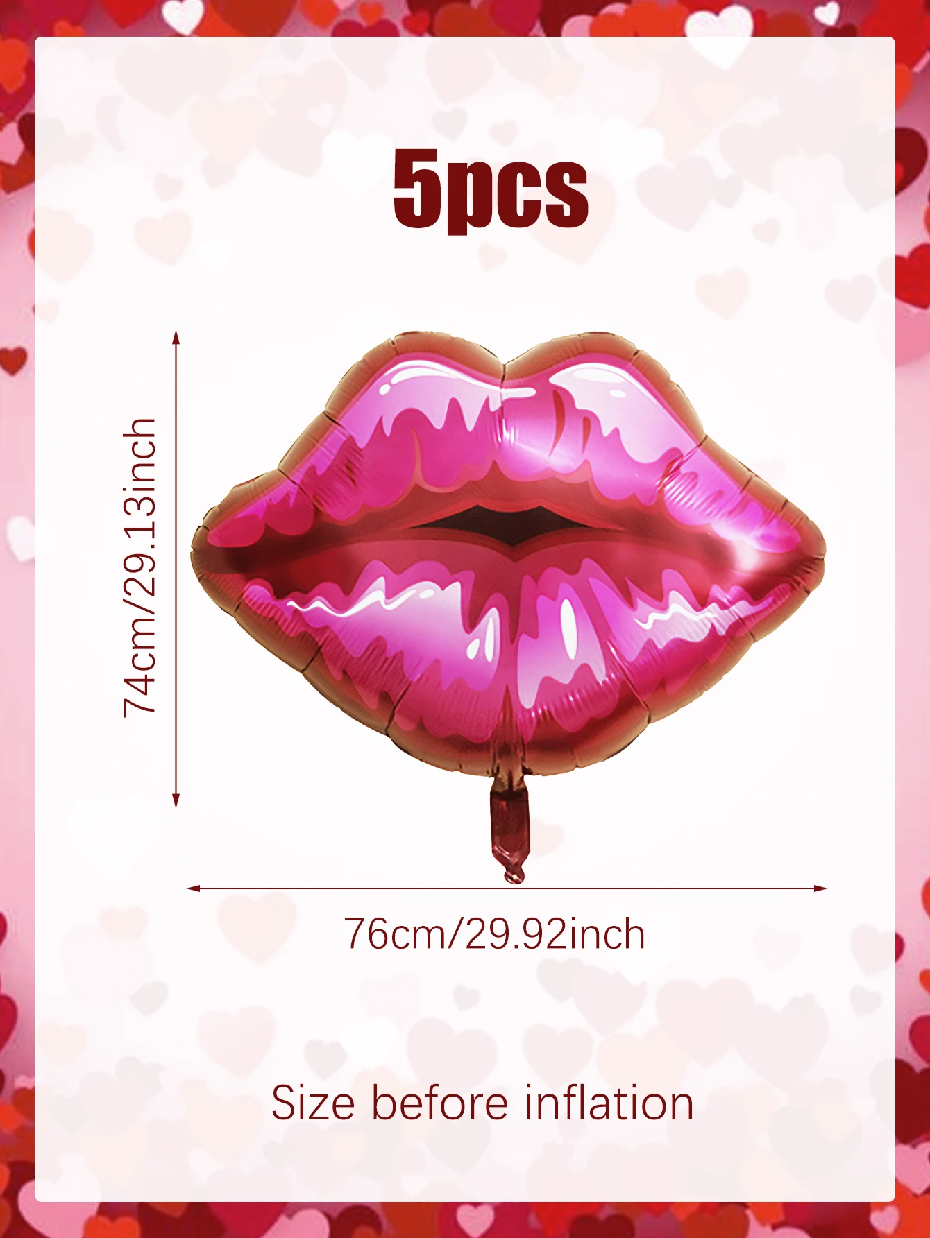 2/5 Stück Lippen-Folienballons, Valentinstagsdekoration, Jahrestag, Make-up-Thema, Geburtstag, Hochzeit, Brautparty-Dekorationen – Detail 3