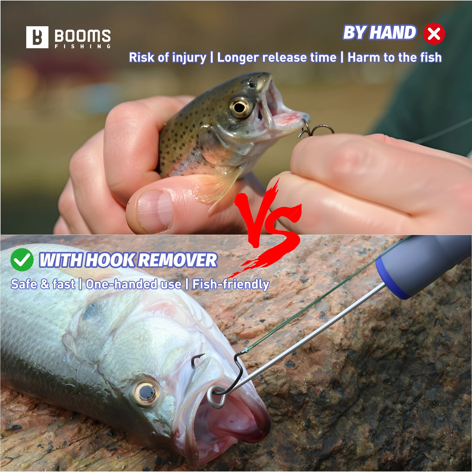 Booms Fishing XW21 Hakenentferner, tragbare Dehooker-Werkzeuge, Salzwasser, 17,8 cm, Angelhaken, schnelles Entfernungsgerät mit Lanyard, Angelwerkzeug – Detail 7