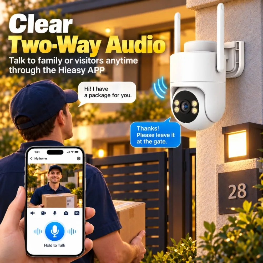 5MP Wifi Camera Outdoor PTZ Full Color Night Vision Human Detection Auto Tracking Waterproof Security Surveillance Cameras CCTV