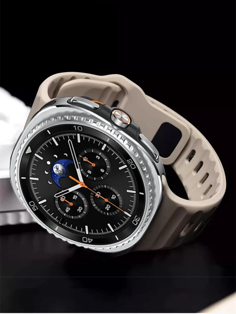Sport Strap For Samsung Galaxy Watch 8/8 classic/Ultra 47mm 46mm 44/40mm Wrist Rubber Belt Correa Bracelet Galaxy Watch 8 Band
