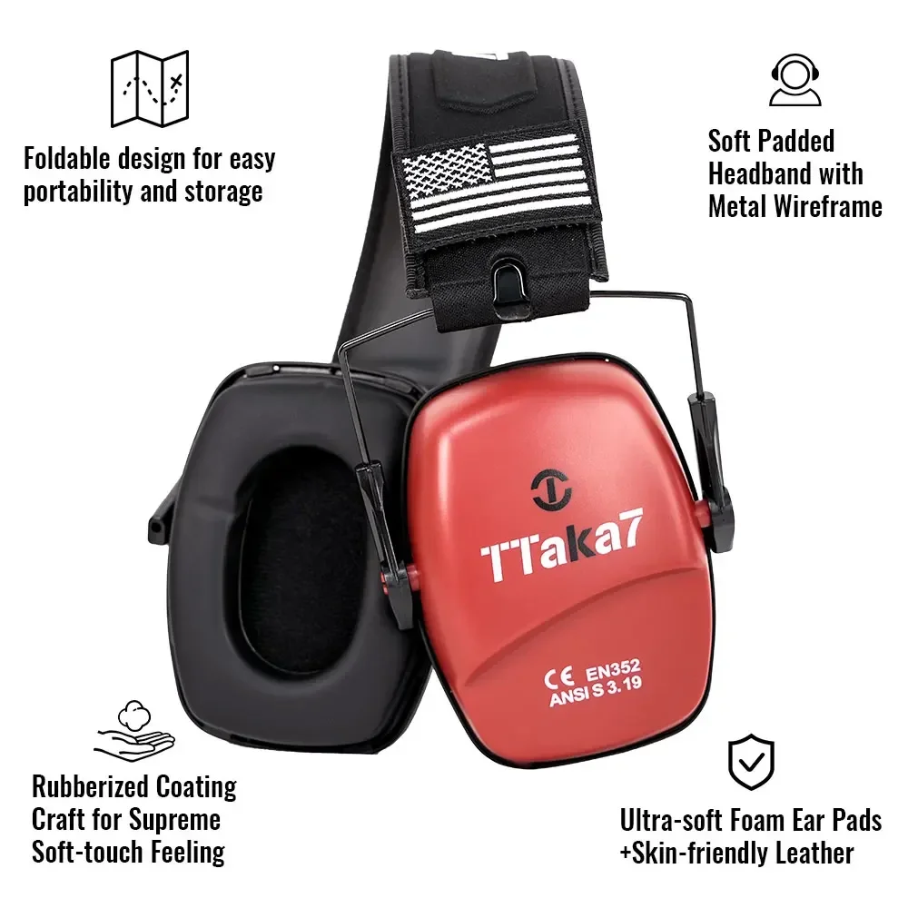 طوي الحد من الضوضاء واقي أذن غطاء للأذنين لاطلاق النار الصيد حماية السمع عازلة للصوت اطلاق النار غطاء للأذنين التكتيكية