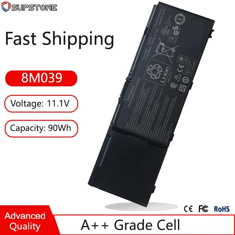 New 90Wh 8M039 Laptop Battery For Dell Precision M6400 M6500 C565C KR854 312-0215 312-0873 4P887