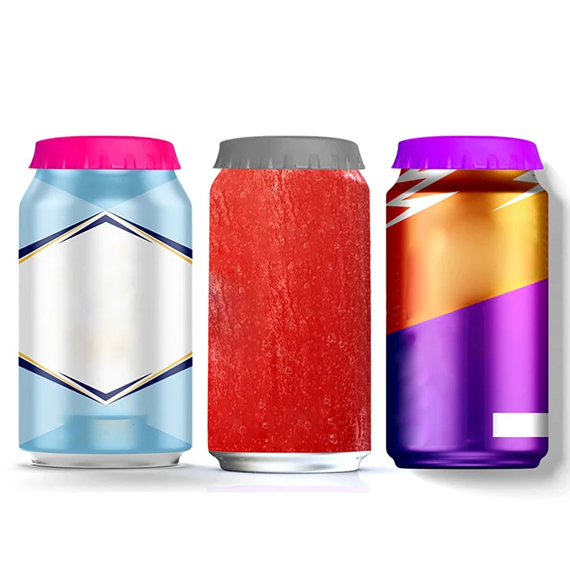 1Pcs Soda Lid Covers Multi-color Beverage Can Protector Silicone Can Covers Beer Bottle Cap Tin Can Soda Coke Leak-Proof Cap.