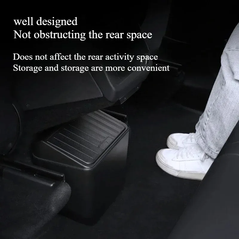 For Tesla Model Y Juniper 2026 Rear Seat Trash Can Rear Middle Garbage Bin Under Seat Storage Box Organizer Tray Car Accessories