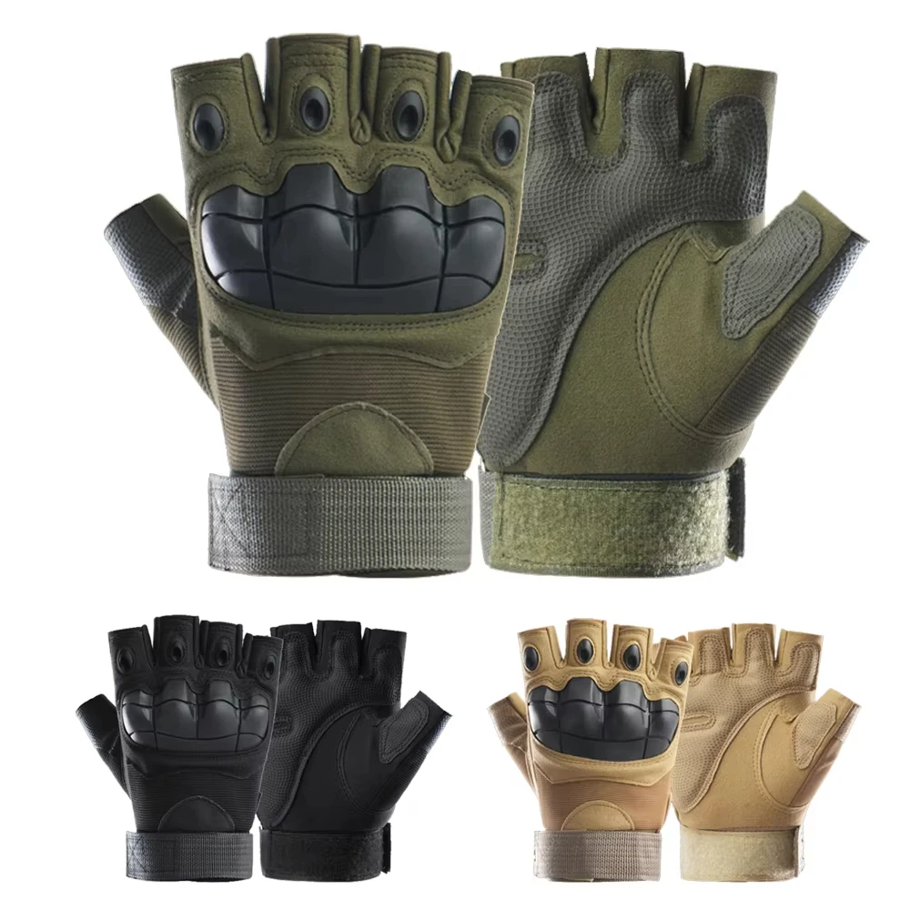Tactical Half Finger Gloves Army Military Combat Hunting Shooting Air Gun Paintball Police Duty No Finger
