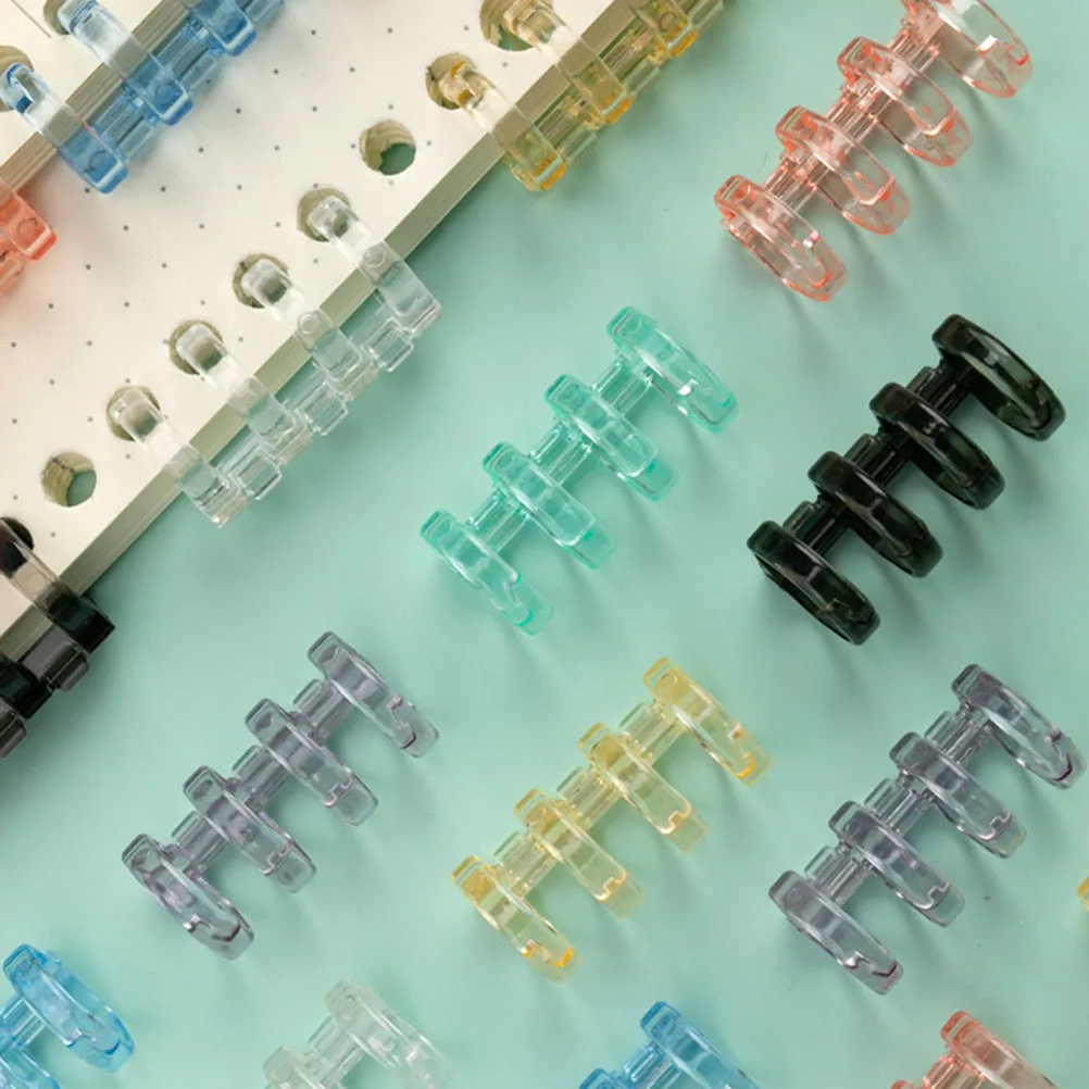 

16pcs Plastic Loose-Leaf Binder Rings 4-Hole Spiral Binding Coils For Notebook Scrapbook Diy Book Binding School Office Home