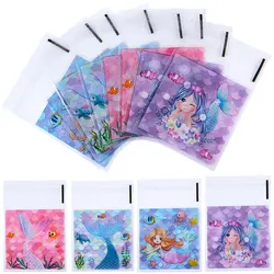 50pcs Opp Plastic Bag Self Adhesive Ocean Mermaid Transparent Plastic Bags Beads Jewelry Storage Packaging Gift Bag Card Holder