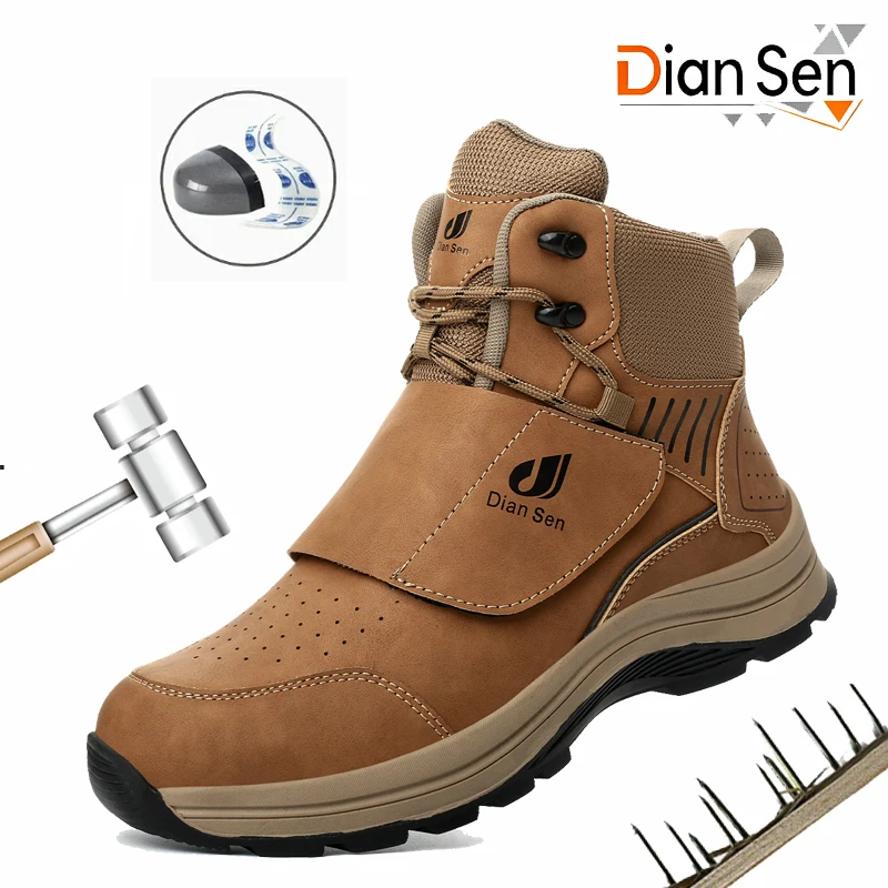 Construction Safety Shoes Men Waterproof Work Boots Anti-smash Steel Toe Shoes Puncture-Proof Indestructible Shoes Safety Shoes