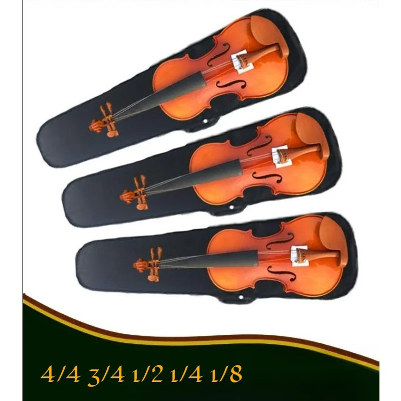 1/2 1/4 1/8 3/4 4/4 Full Size Fiddle High Quality Professional Acoustic Violin Set with Case & Bow Strings for Beginners Adults
