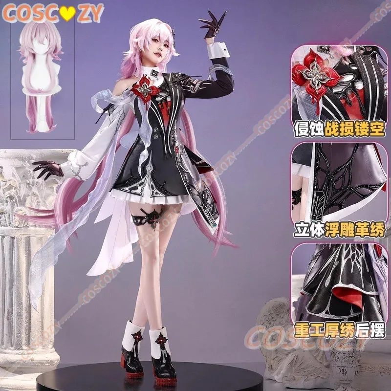 

Honkai Star Rail Evernight March 7th Cosplay Costume Wig Headdress Mysterious Stranger Amphoro Dress Prop for Halloween Party
