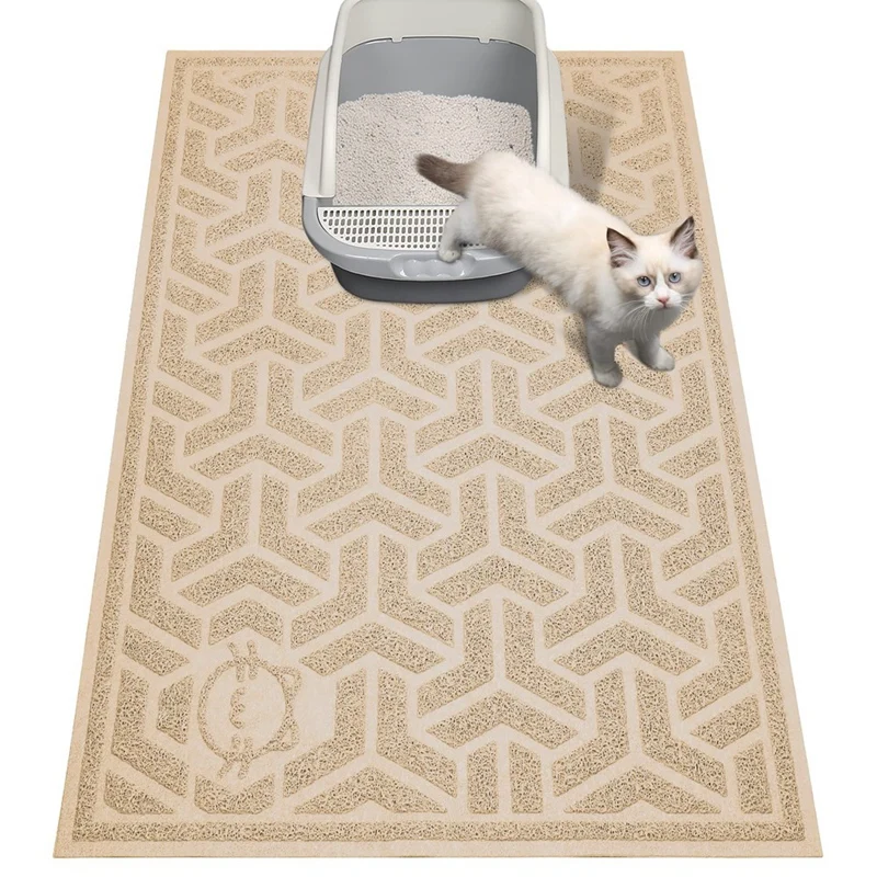 

ZIZI Cat Litter Mat, Litter Trapping Mat Soft On Kitty Paws,Large Litter Box Mat 35 X 24Inch Scatter Control For Cat Litter