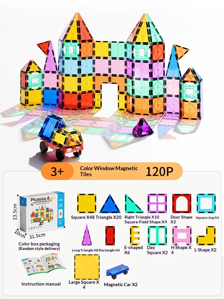 Blocs de construction magnétiques colorés 3D, jouets éducatifs pour enfants, bricolage, carreaux magnétiques, Puzzle, développement de la motricité Fine pour garçon et fille