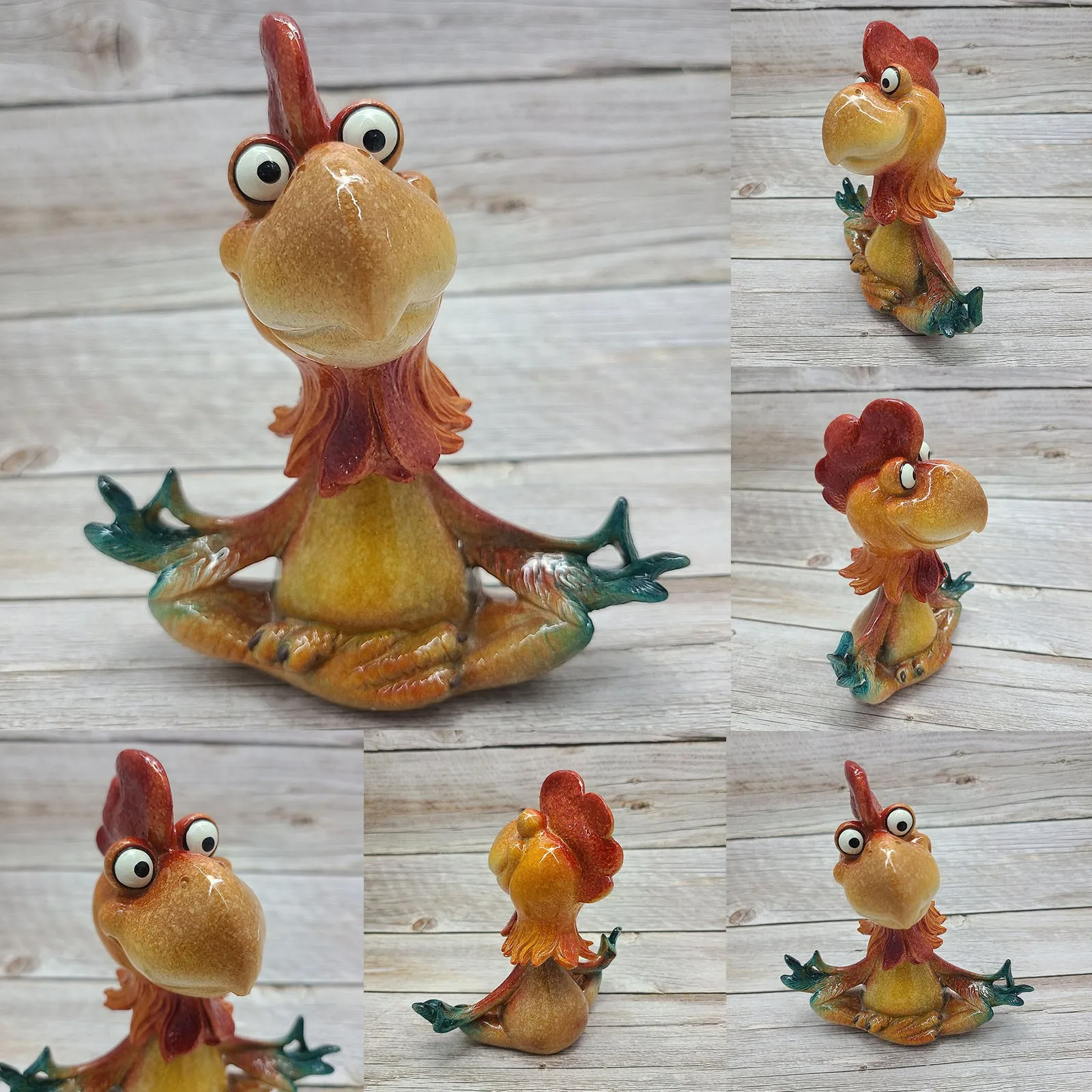 Interesting Meditation Chicken Figurine Statues Cocks Art Decoration Rooster Figurine Chicken Sculpture Ornaments