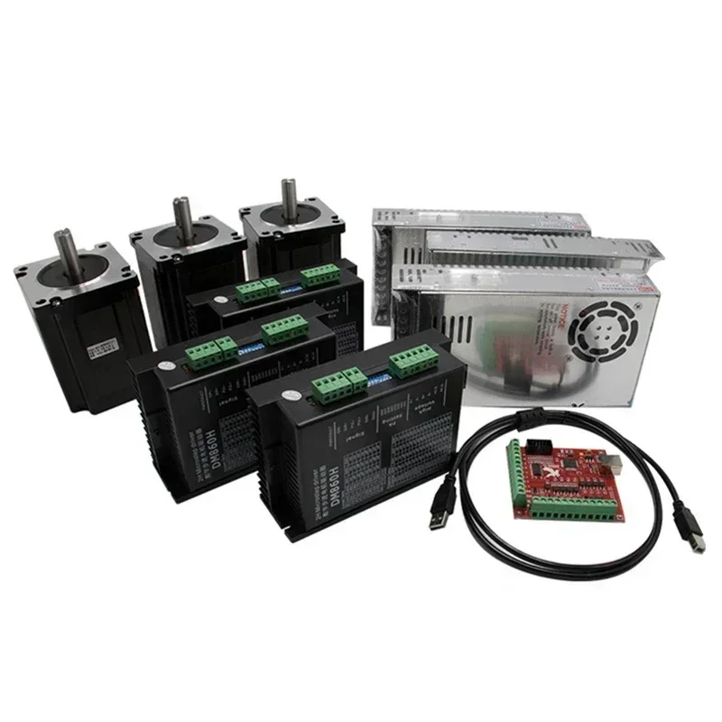 3 Axis Nema 34 Stepper Motor Kit 86 2 Phase Stepping   Driver MACH3 Breakout Board Power Supply