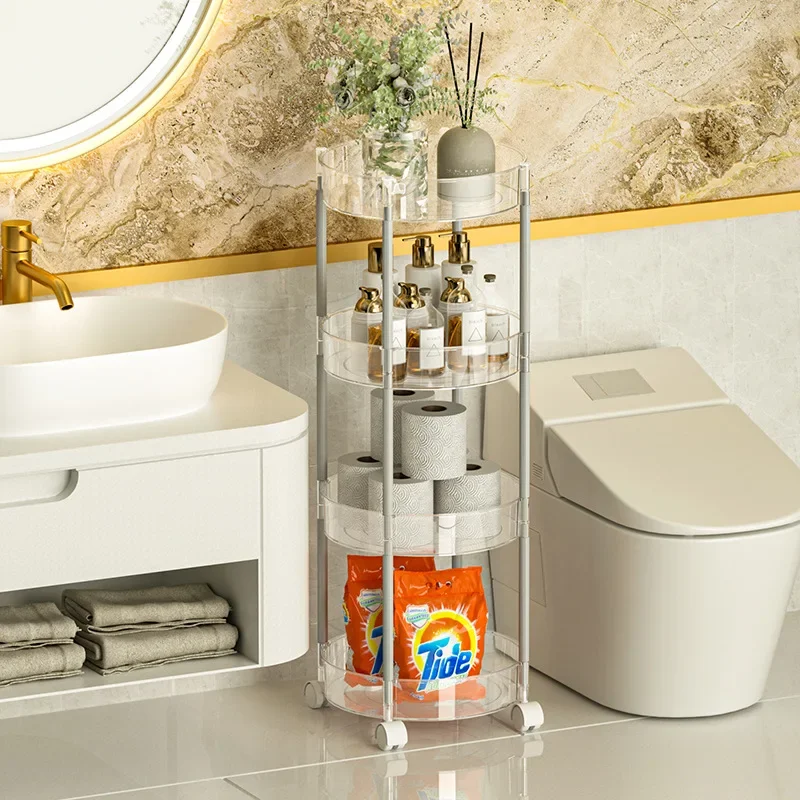 Multi-purpose Bathrooms, Living Rooms, and Shelves Multilayer Floor-to-ceiling Toilet Toilet Trolley Cosmetics Rack Organizer