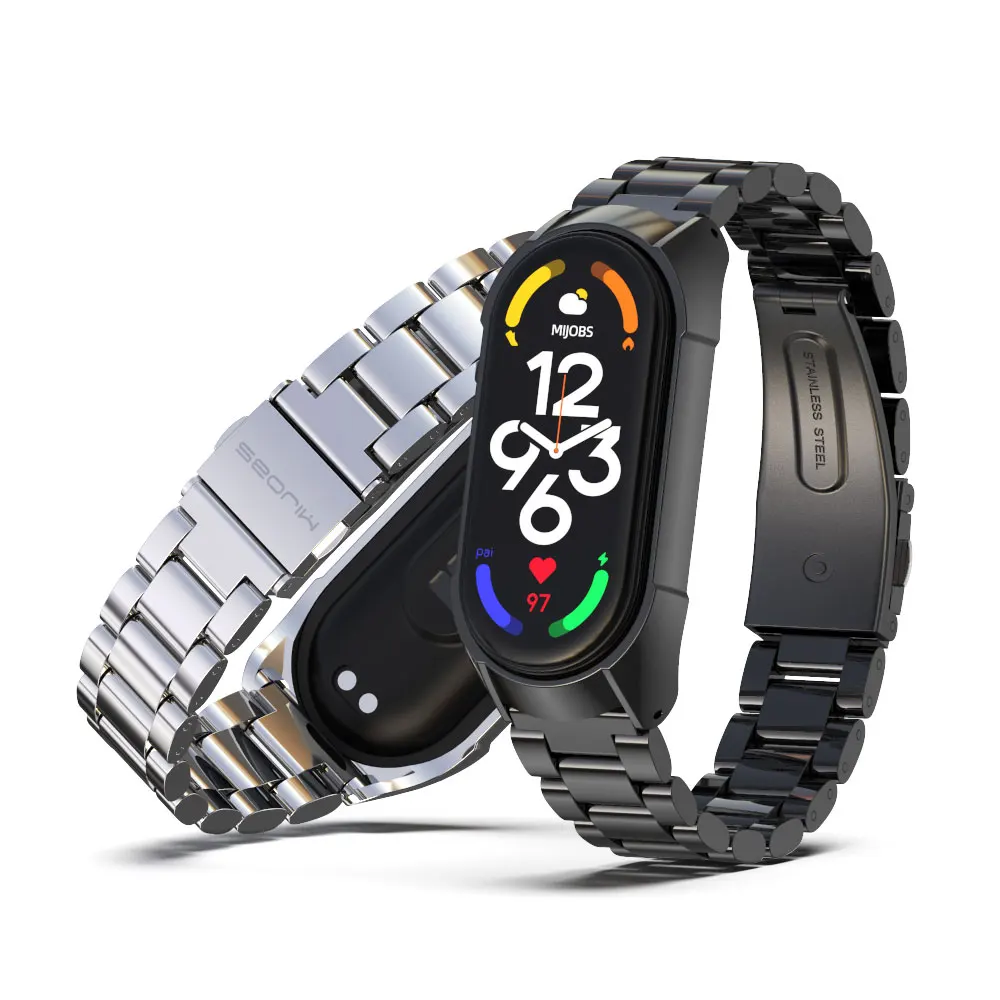 Metalen band voor Mi Band 10 9 8 7 6 5 4 3 Polsband Armband voor Xiaomi Mi Band 8 Correa Miband 7 Polsband Roestvrij Accessoires