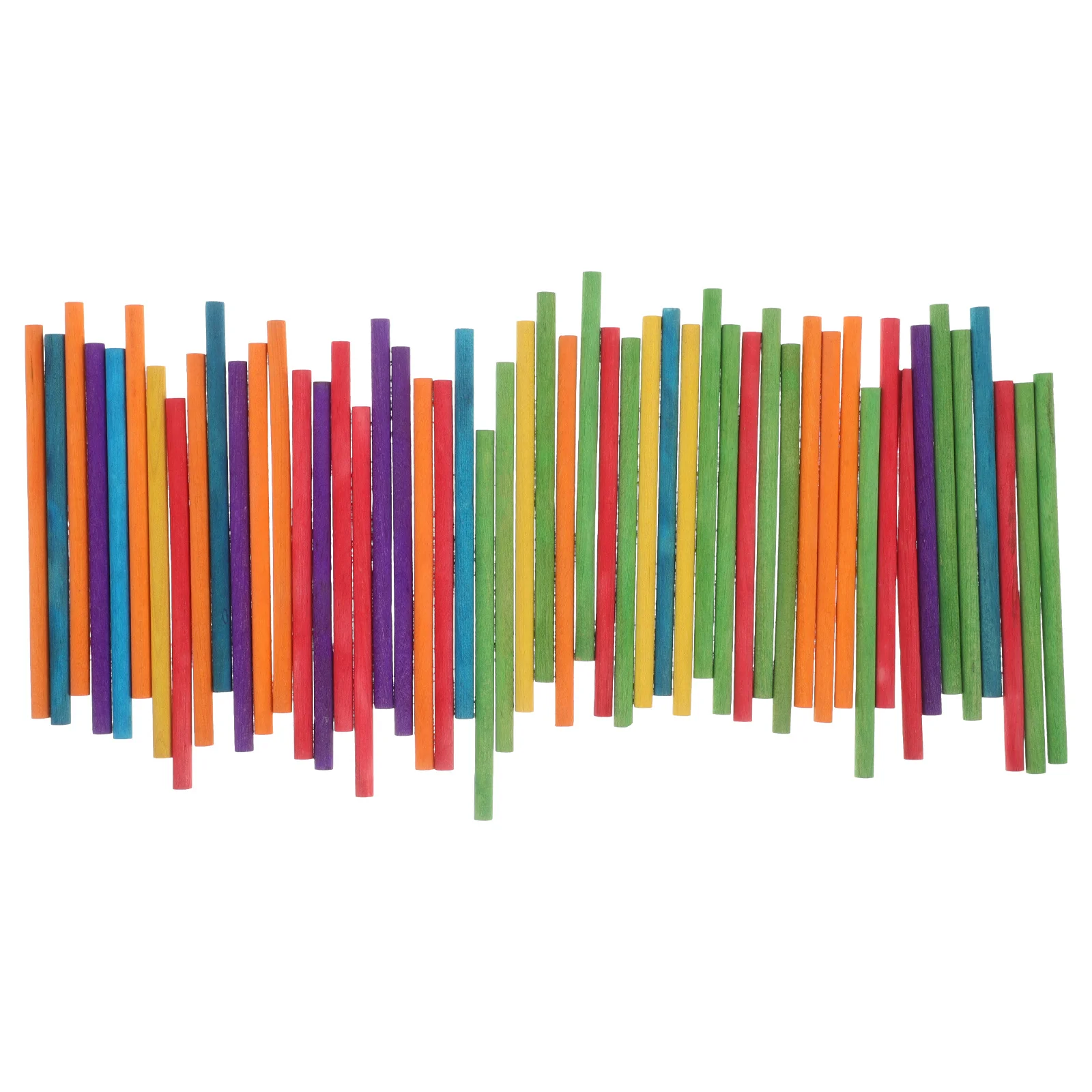 

50Pcs Colorful Round Wooden Rhythm Sticks Set Preschool Music Teaching Classroom Activities Hand Coordination Enhancement