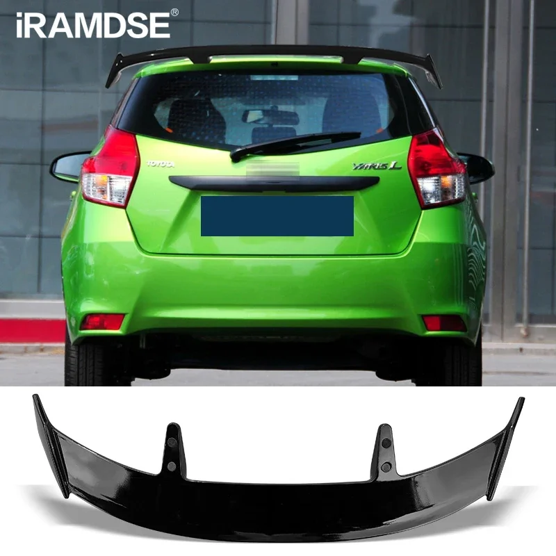 

Gloss Black Spoiler for Toyota Yaris 2014 - 2020 Type TE Carbon Surface Car Rear Trunk Wing ABS Material Refit Accessories