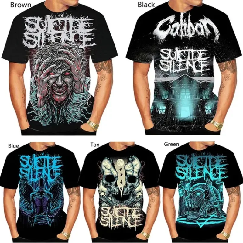 Suicide Silence  3D Printing Cool T-shirt Men's/Women's  Casual Fashion T-shirt  Round Neck Short-sleeved Personality T-Shirt