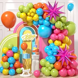 108pcs Pink Yellow Orange Rose Red Blue Rainbow Balloon Garland Arch Kit Birthday Wedding Baby Shower Decoration Girls Supplies
