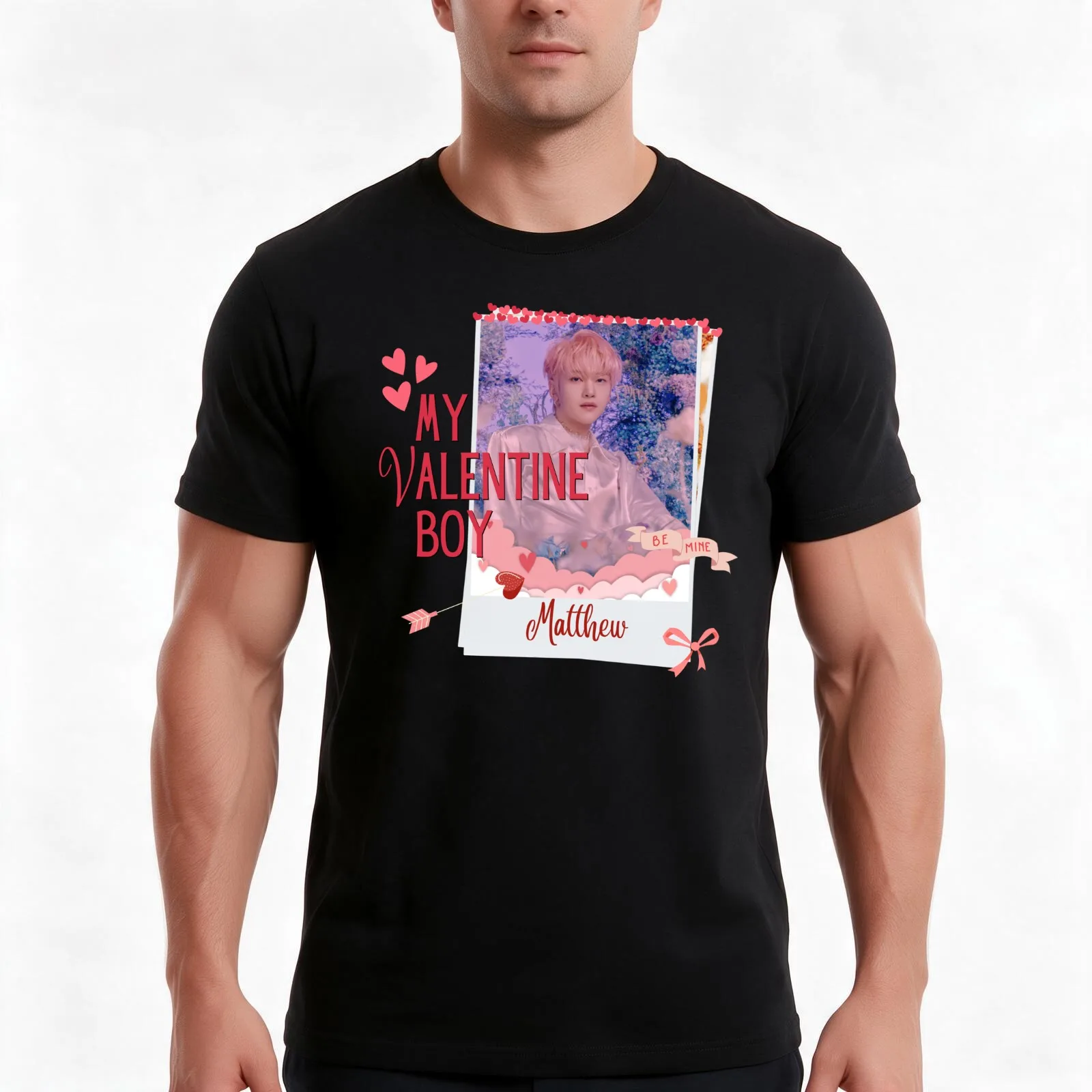 Matthew My Valentine Boy ZEROBASE T-Shirt, Summer Casual Cotton Tee, Oversized Streetwear Tops, Vintage Graphic Print