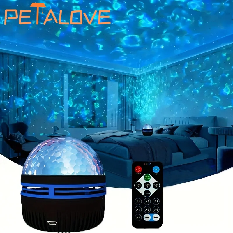 Starry Sky Projector Light Ocean Waves Nebulae Night Light Room Rotating Bedroom Romantic Decoration Party Decoration