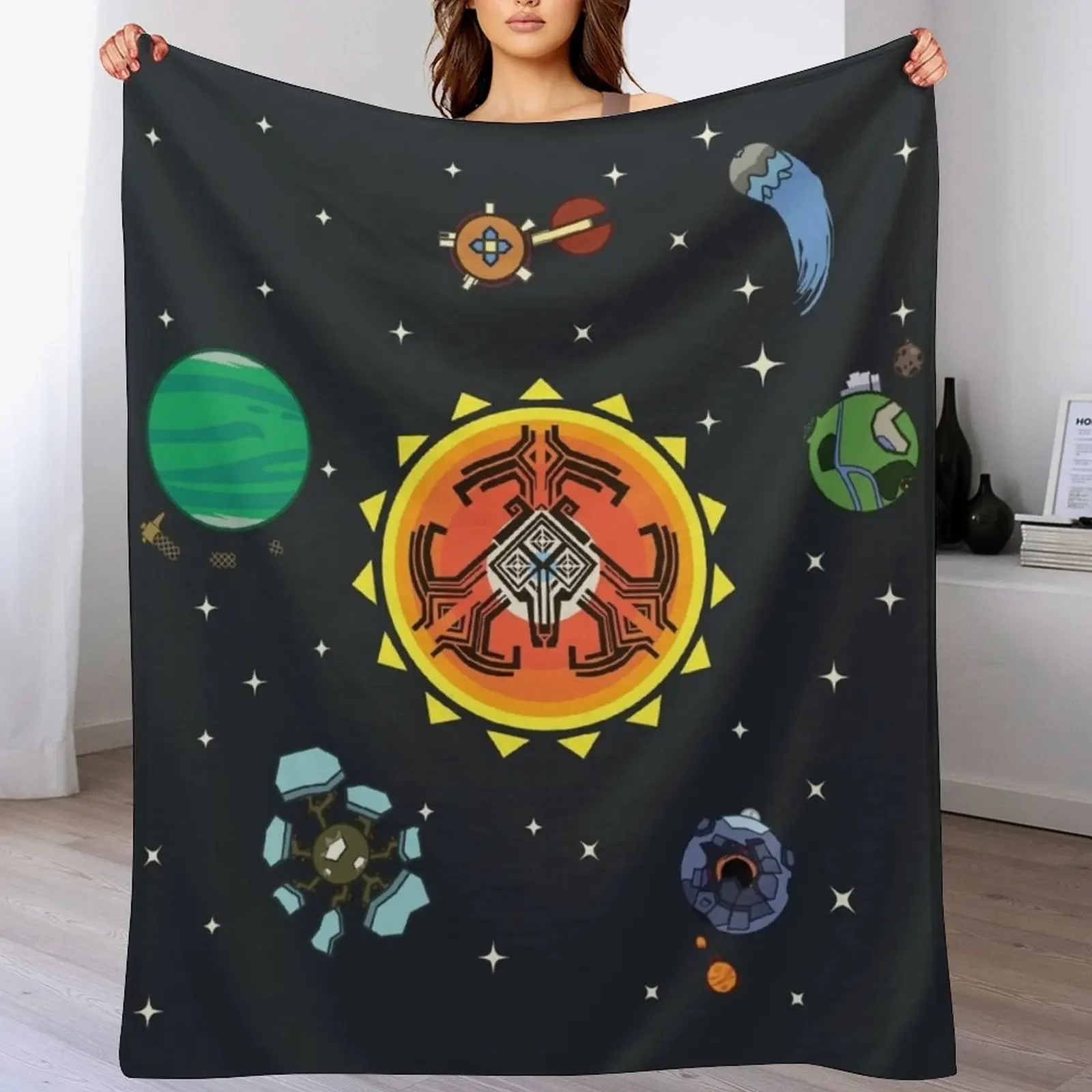 

Hearthian Solar System Throw Blanket Soft Home Decor Blanket for Couch Bedroom