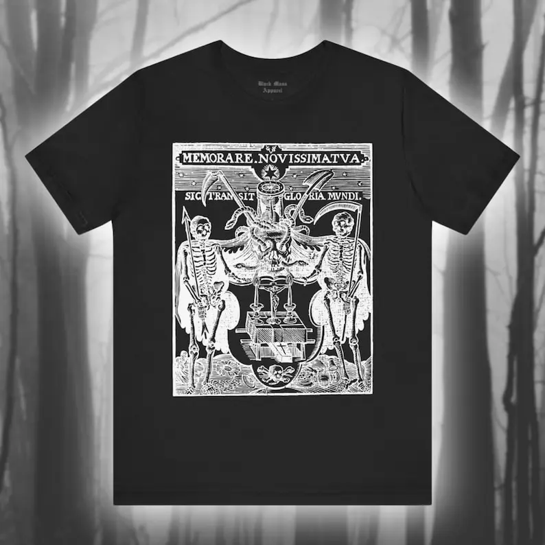 Be Mindful of Thy Last End, Christoffel Van Sichem Art, Medieval Woodcut Shirt, Danse Macabre T-shirt, Creepy Vintage Art