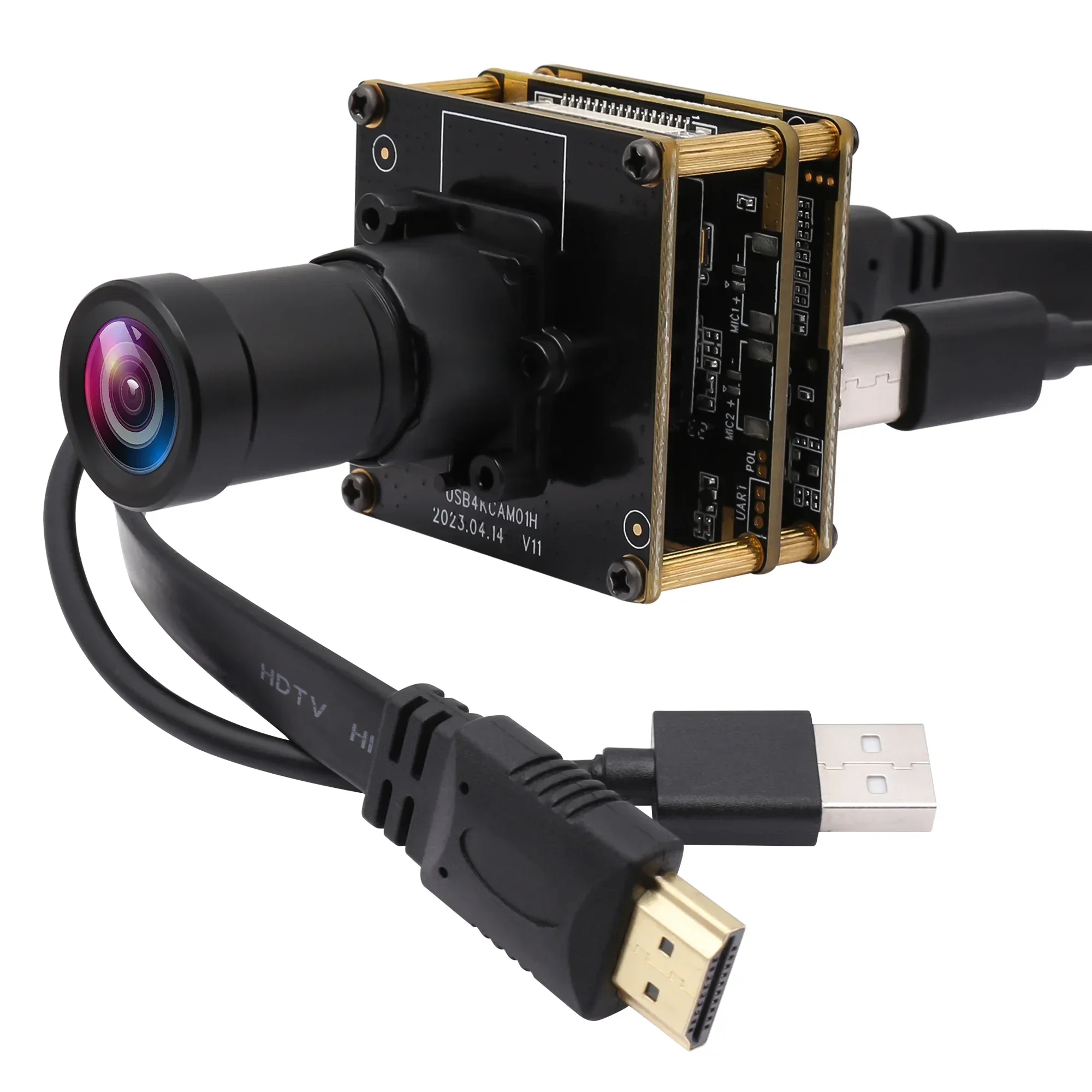 ELP 4K Camera USB & HD-MI Output Simutaneous 2x Digital Zoom Webcam H.264 H.265 Low Illumination Usb Camera Module With M 16 4mm