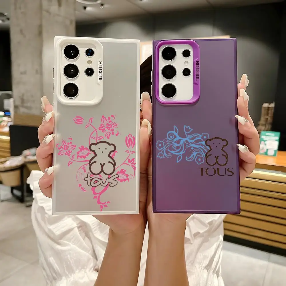 Moda logotipo t-touses caso de telefone para samsung galaxy s25 edge s24 s23 s22 s21 s20 ultra funda silicone colorido prata caso de telefone