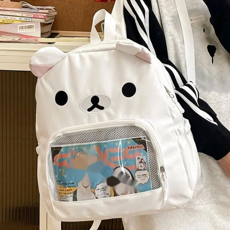 Cute Japanese Bear Backpack Outdoor Waterproof Large Capacity Backpack Portable Travel Backpack New Fashion Rilakkuma Schoolbag