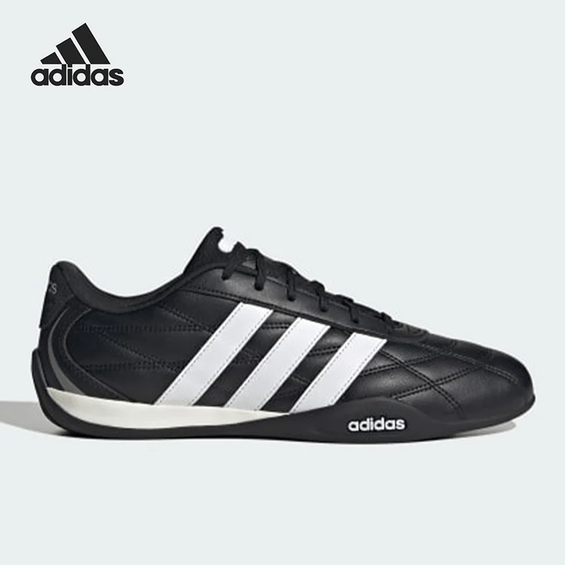 Adidas Men Women Classic Racing Style Casual Shoes JS2322 Black White Stripe Flat Low Cut Comfort Daily Trainers