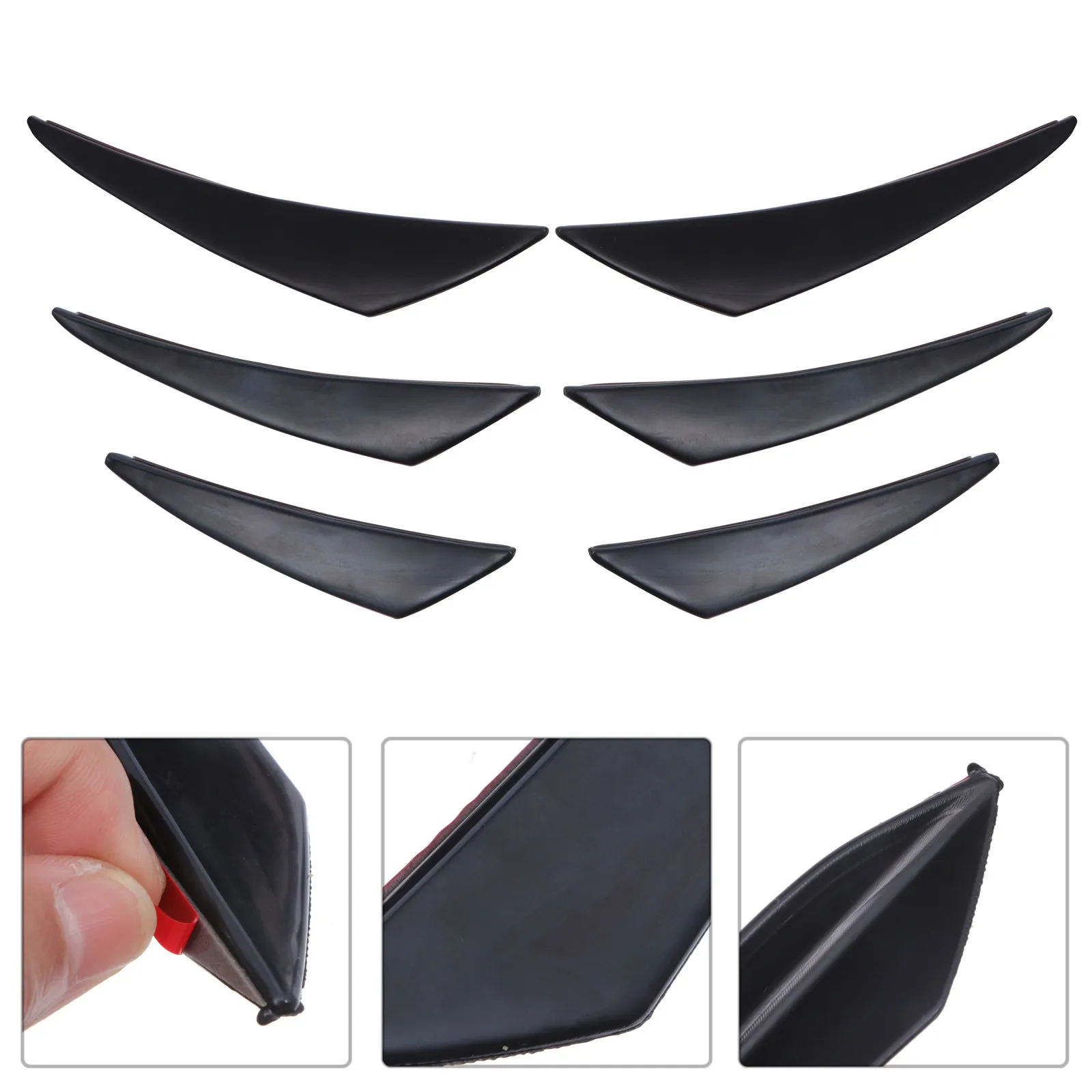 1Set Bumper Lip Splitter Fin Front Bumper Diffuser Car Supplies Auto Body Spoiler Strip Canard Car Accessories
