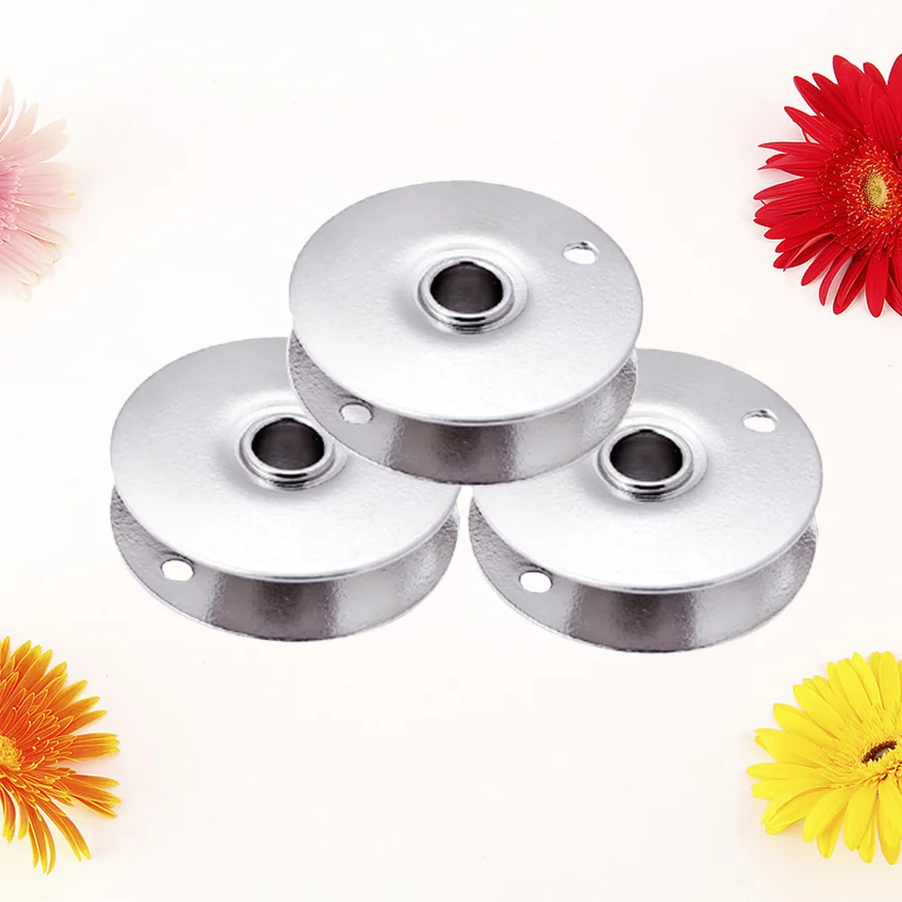 3 قطعة بكرة حديد بإبرة واحدة، بكرات معدنية مسطحة قابلة لإعادة الاستخدام للاستخدام اليدوي لآلة الخياطة الصناعية المحلية #3