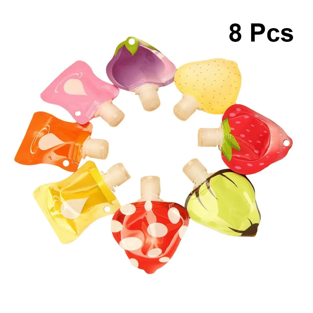 Bouteille de sous-emballage de voyage Portable, 8 pièces, émulsion en forme de Fruit de dessin animé, rechargeable, réutilisable, écologique, cosmétique, petite taille