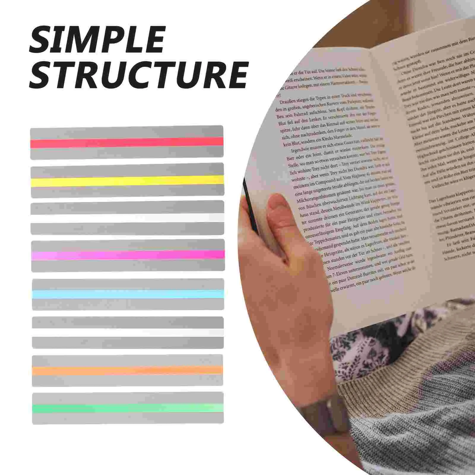 8 Pcs Guided Reading Articles Household Page Marker Highlight Strips Bookmark for Colored Overlays Tracking Bands Student