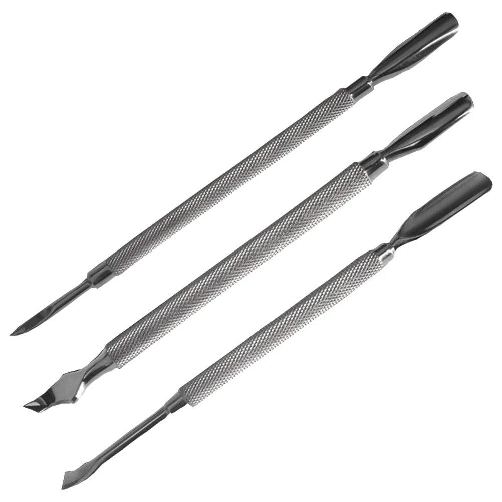 

3pcs Stainless Steel Skin Pusher Nail Cleaing Stick Cuticle Exfoliate Polishers Nail Cleaing Stick Manicure Tools Foot Care