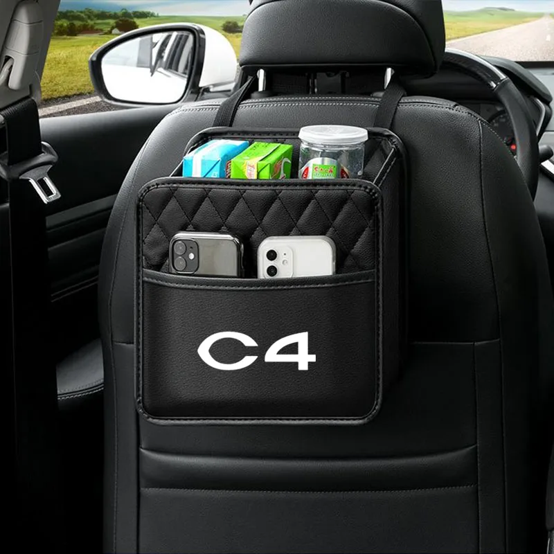 Auto Seat Back Multi-Pocket Hanging Organizer Collector Storage For Citroen C4 Auto Accessories Protectors for Trip Kids Travel